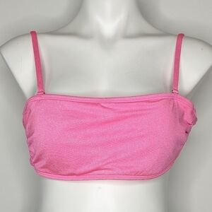 ✨3/$15 California Waves pink sparkle bikini top XL